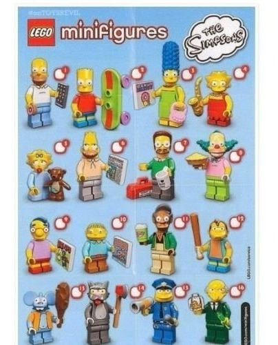 Lego Minifiguras Simpson Conjunto Completo De 16 En La Mano 