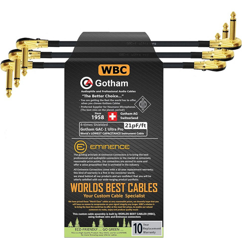 Worlds Best Cables 3 Unidades - 18 Pulgadas - Gotham Gac-1 U