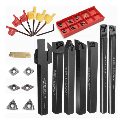 Portaherramientas Cnc Clcr 10 Mm Juego De 7 Piezas Y 7 Inser