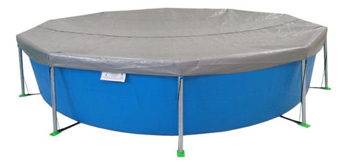 Pileta De Lona 13500 Litros +filtro+cubre+escalera+boyacloro Color Azul-celeste Bicolor