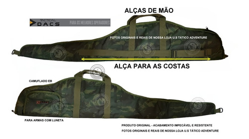 Capa Case Arma Luneta Aeg M4 Airsoft Estojo Tactical Preta