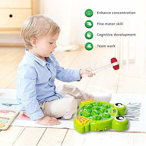 Juego Interactivo De Golpear Al Sapo Color Verde Plastico