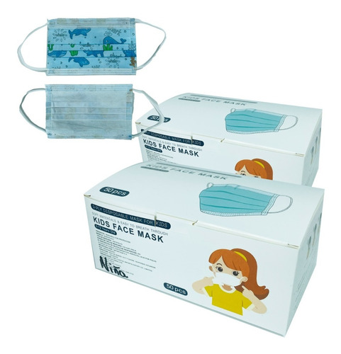 Pack 2 Cajas Mascarilla Certificada Niños (100un)