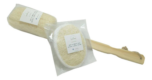 Set Of 3, Natural Exfoliating Loofah Luffa Loofa Back Sponge