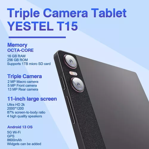 Yestel Tablet Android 13 Pantalla De 11 Pulgadas, 16 Gb De R