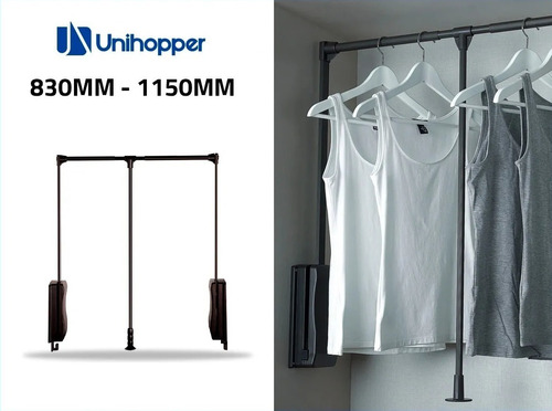 Elevador Ropa Neumatico Cierre Suave Unihopper 83 A 115 Tuyu