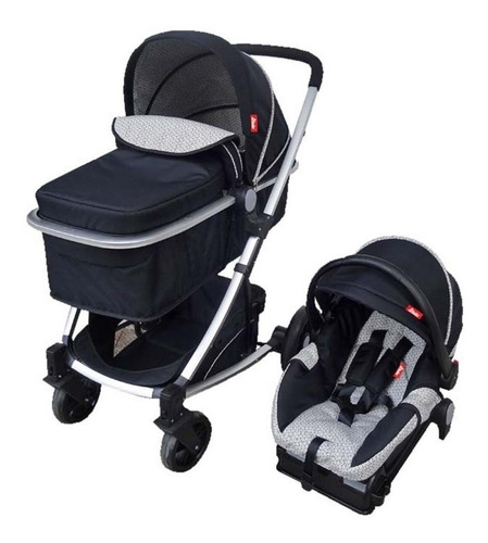 Carriola De Bebe Crown Portabebe Base De Carro Bambineto Capacidad de la carriola Individual Color Negro Color del chasis Plateado