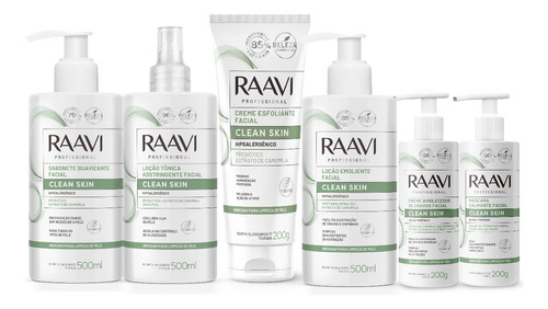 Kit Facial Limpeza De Pele Clean Skin Raavi Profissional