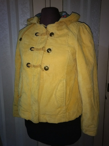 Campera Saco Amarillo Dama Con Capucha Talle M Importado