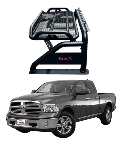 Roll Bar Negro Con Canastilla Y Stop Dodge Ram 1994-2019