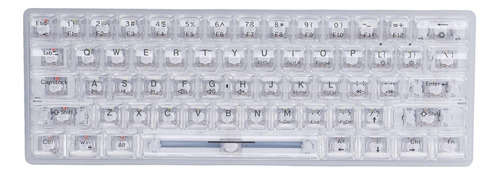 Teclado Clear Keycap, 61 Teclas, Transparente, Con Cable Mec