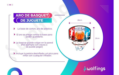 Imagen 3 de 10 de Mini Aro De Baquet Infantil Tablero Pelota Juego Para Niños