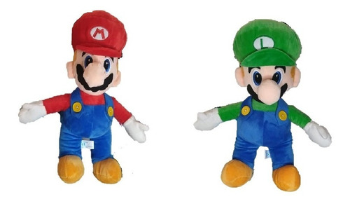 Peluche Mario Bros Y Luigi Excelente Calidad 40 Cm Woow