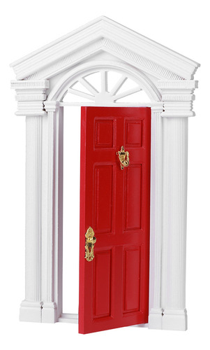 Mini Casa De Muñecas Con Puerta 1:12 En Miniatura De Madera