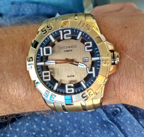 Relógio Masculino Technos Legacy 2315aba 4d 50mm Dourado