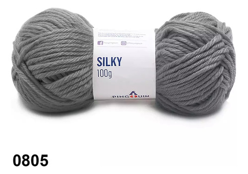 Lã Silky Pingouin 100g 83mts Tex 1200 Crochê E Tricô Cor 0805- Granito