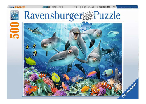 Rompecabezas Ravensburger Delfines Arrecife De Colores 500 Piezas 12+