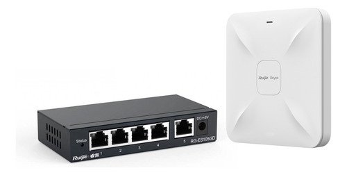 Kit Access Point Wifi + Switch N/a Gigabit 5 Puertos Ruijie