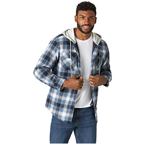 Wrangler Authentics - Chaqueta Estilo Camisa, De Franela, Ac