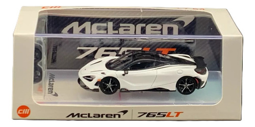 Cm Model Mclaren 765lt White Carbon C/cambio De Rines 1/64 Color Blanco