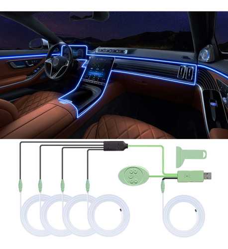 Tira Luz Led 5 1 Para Automovil Interior Kit Iluminacion Rgb