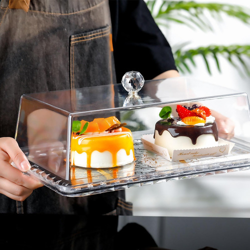 Bandeja Para Tartas Con Forma De Cúpula Oro Rectangular S