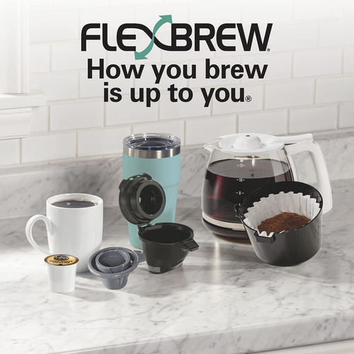 Coffee Maker Hamilton Beach Flexbrew Trio 2-way 12c White