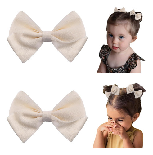 2pcs 3.5» Bows Clips For Girl Toddler Pigtail Bows Neu...