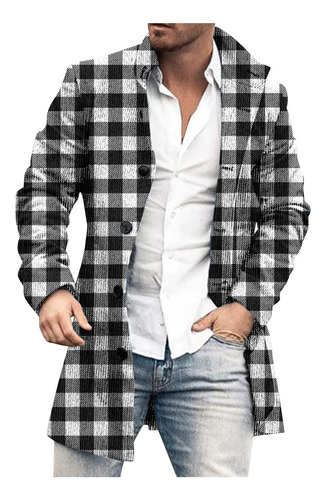 Abrigo R Para Hombre, Estampado A La Moda De Invierno, Delga