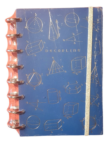 Cuaderno Decorline A5 Con Sistema De Discos Geometrico Azul