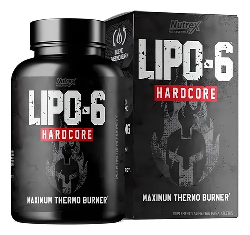 Suplemento en cápsulas Termogenic Lipo 6 Hardcore de Nutrex Research en un bote de 80 ml (60 unidades)