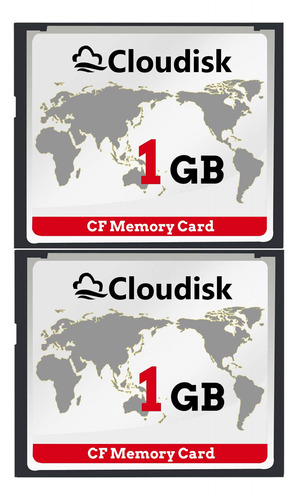 Cloudisk Paquete De 2 Tarjetas Flash Compactas Cf 2.0 De 1 G