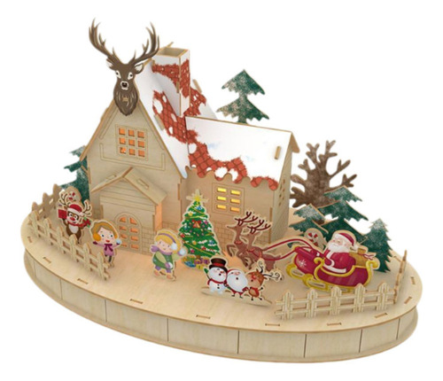 Casa De Navidad De Madera Diy Decoración Navideña