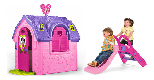Casa Lovely Minnie Mouse Con Tobogán Para Niña