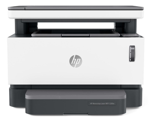 Impressora multifuncional HP Neverstop 1200W com wifi 110V branca e cinza