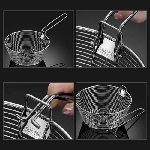 Cesta Para Freír De Acero Inoxidable, Espumadera De M