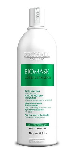 Kit Biomask Prohall Shampo 1 Litro + Condicionador 1 Litro