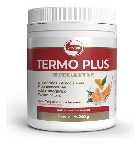 Kit 3x Termo Plus Tangerina Com Chá Verde 240g Vitafor