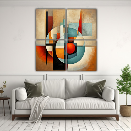 120x120cm Cuadros Decorativos Con Diseño Abstracto Y Geomé