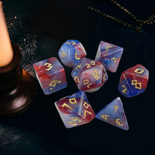 Juego De Dados Poliédricos D20 D12 D10 D8 D6 D4, 7 Piezas