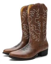 Comprar Botas Vaqueras Western De Tacón Alto Bordadas Para Hombre