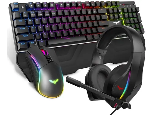 Combo Teclado Mecanico Raton Diadema Gamer Rgb Havit Mercado