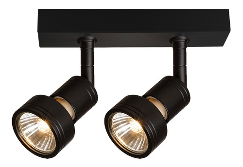 Luminaria Spot Doble Adosar Orientable Negro - Unilux