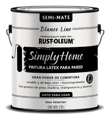 Pintura Lavable Latex Semi Mate Blanco Lino Simply Home