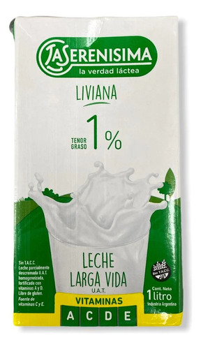 Leche La Serenisima Larga Vida Descremada 1 Litro X 8 Unidad