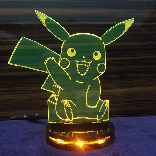 Imagem 1 de 5 de Luminária Led Pikachu - 29538