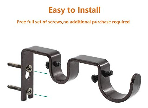 Soporte Doble Ajustable Para Barra De Cortina Con Ganchos