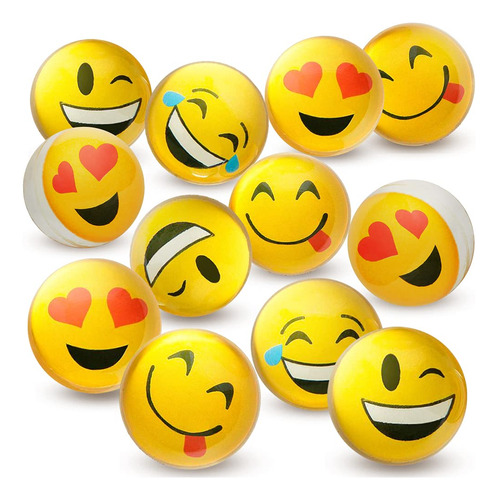 Artcreativity Emoticon - Juego De 12 Bolas Que Rebotan En Va