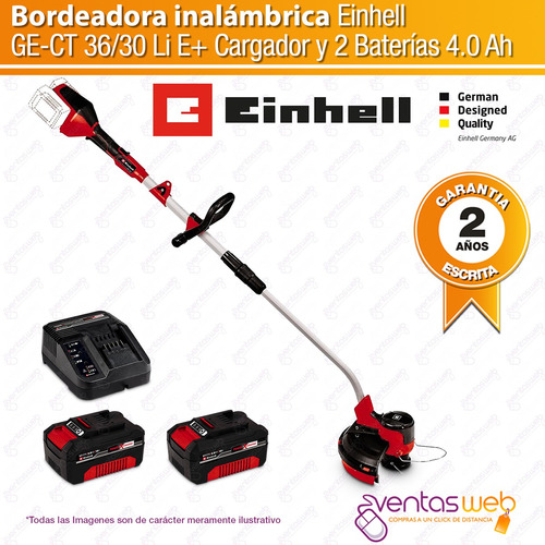 Imagen 2 de 7 de Bordeadora Inalambrica 9000rpm Corte 30cm Einhell 2 Baterias