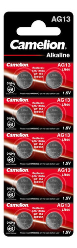 Pilas Alcalina Ag13, Lr44, Camelion X 10 Unid